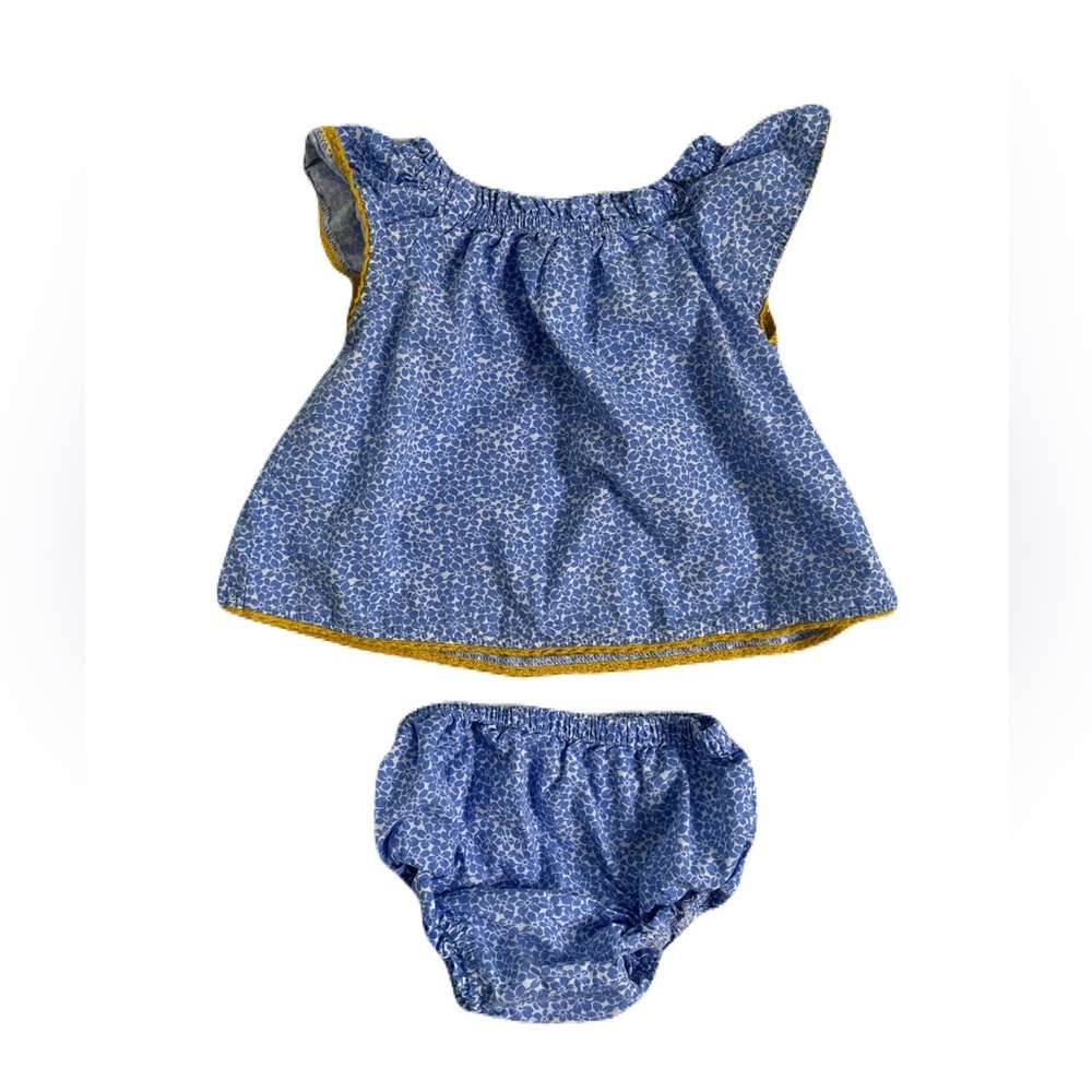GAP Blue and Yellow Polka Dot Matching Set